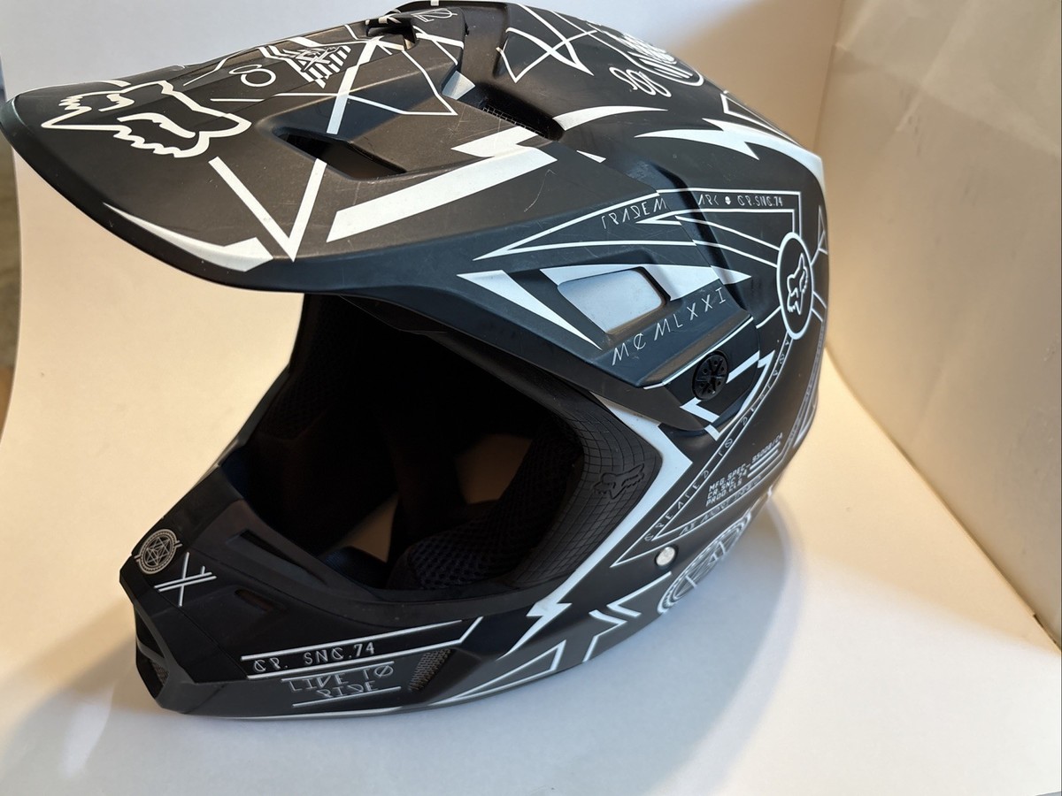 FOX V2ヘルメット PRIORI BLK／WHT フォックス　Mサイズ V2 Priori Helmet Black/White FOX Large | eBay