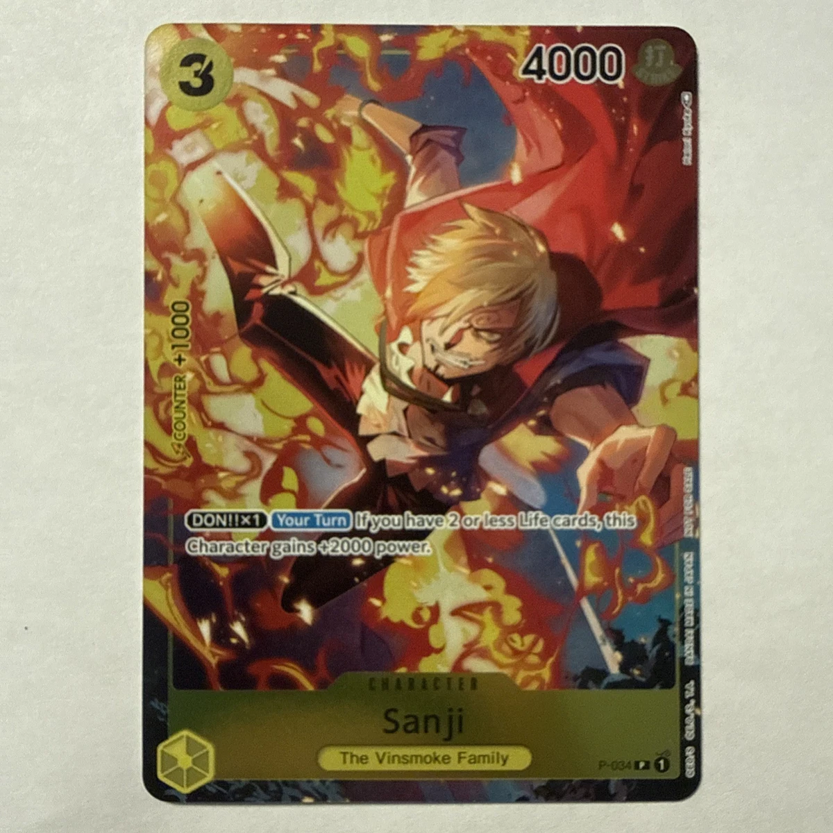 Sanji P-034 One Piece Promotion Cards for sale | eBay