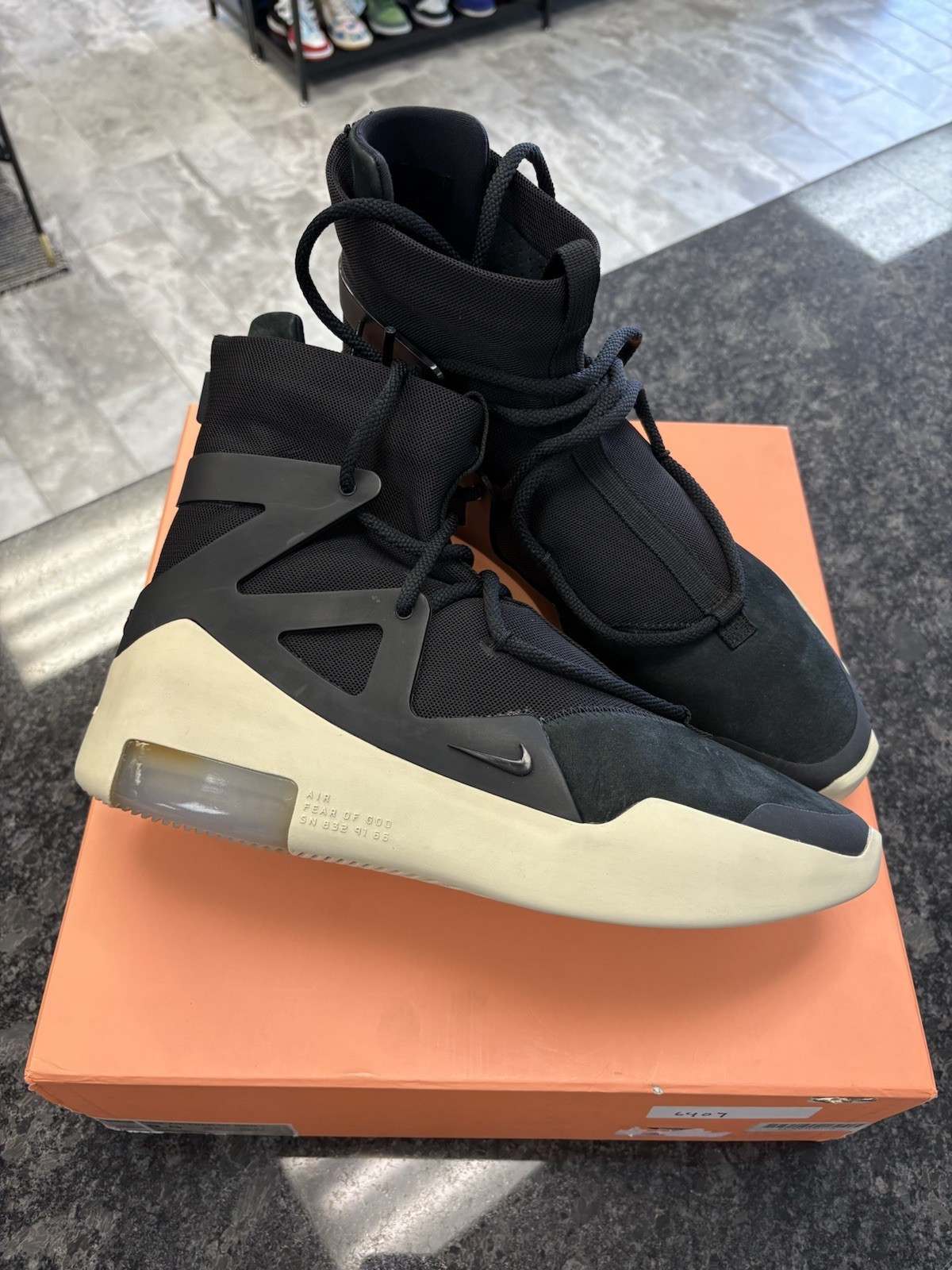 Size 9.5 - Nike Air Fear Of God 1 Black