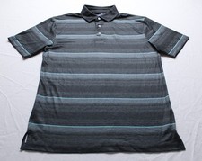 Ben Hogan Men's Texture Stripe Short Sleeve Golf Polo Shirt IW4 Black Small