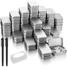 meekoo 162 Pcs Metal Tins Empty Rectangular Storage Container Kit Includes 80...