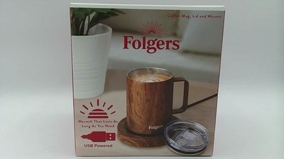 LORD'S ROCKS 12 Ounce Mug Warmer Wood-Style Mug For Desk, Cup Heater   Electri