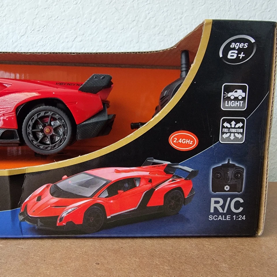 Braha Lamborghini Veneno M Remote Control Car 1:24 Scale Color Red - Image 2 of 4