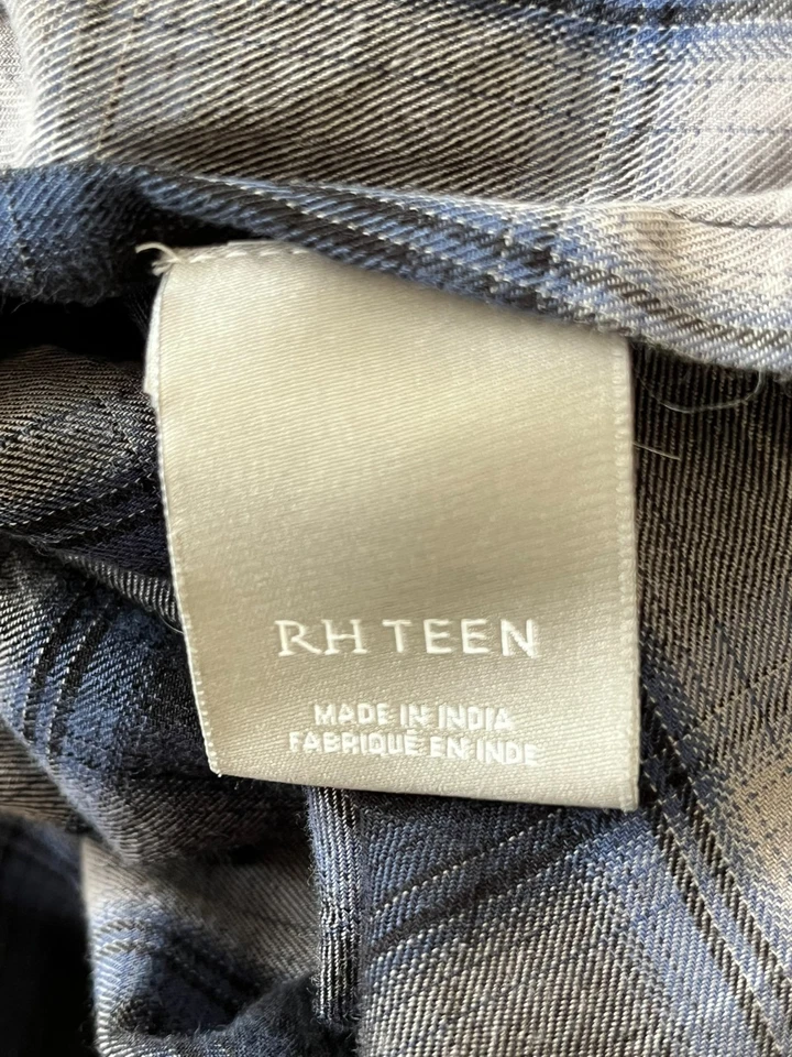 RH Teen Duvet Cover Sham Plaid Full Queen Restoration Hardware Reversible - Image 3 of 4