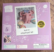The Little Experience Knit It Elephant Kit, Pink,  Ages 6 - 12 Years, NEW