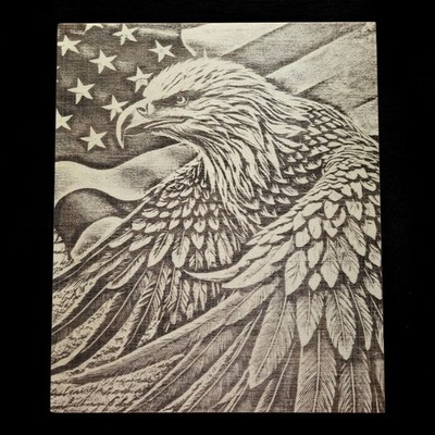 eagle wall art, laser engraved wood,america, art decor, plaque, gift, 10x12