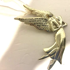 Serenity Angel Ornament Silver Tone "Always in My Heart" 4"