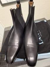 Men’s LANVIN Paris CHELSEA LEATHER Black BOOT Euro UK size 12 US 13 New in Box 
