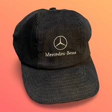 Vintage Mercedes Benz Corduroy Hat Strapback Cap Black Made in USA Exclusively