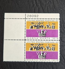 US 1265 Magna Carta King John's Crown 5c MNH 1965 EFO color shift