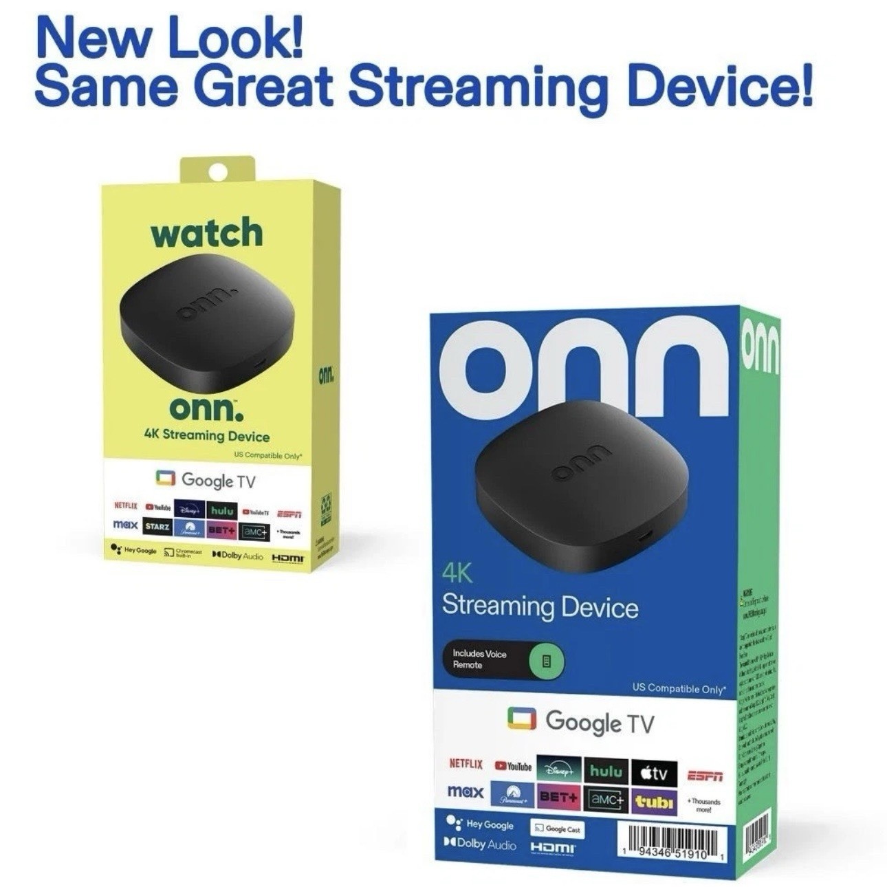 ONN Streaming Box 4K GEN. Streaming Wi-Fi Android TV UHD Google TV Device NEW