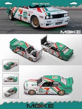 MOKE 1:64 BMW E30 M3 DTM 7-Eleven Open Hood Diecast Car Model Collectible Gifts