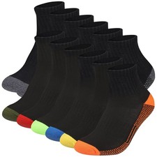 Mens Athletic Ankle Socks 12 Pack Mens Cushion Comfort Casual Running Sock Si...