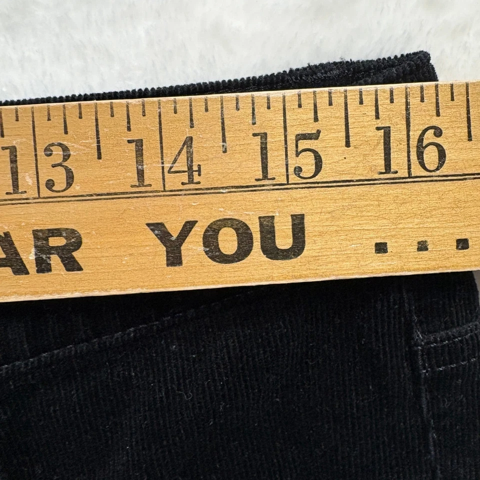 Talbots Pants Women Sz 10 Petite Black Corduroy High Rise Straight Leg - Image 4 of 4