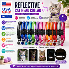 Reflective Cat Collar with Bell Quick Release Safety Adjustable Kitten Collar