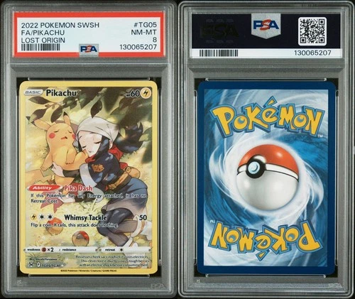 Pikachu TG05/TG30 Swsh11: Lost Origin Trainer Gallery Holo PSA 8
