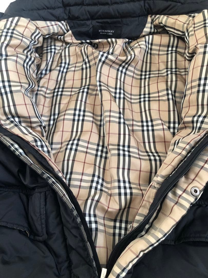 Burberry Black Label Down Coat M Used Black Quilted Puffer Collectible thumbnail 7