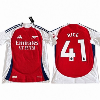 Adidas Arsenal 24/25 Home Authentic Jersey IT6140 Declan Rice RED Men Size L NWT