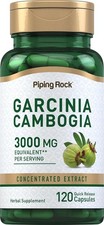 Garcinia Cambogia 1000mg | 120 Capsules | Plus Chromium Picolinate | Standardize