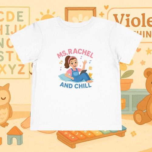Toddler Short Sleeve Tee - 'Ms. Rachel and Chill' Tee, Fun Kids T-Shirt - Picture 2 of 25