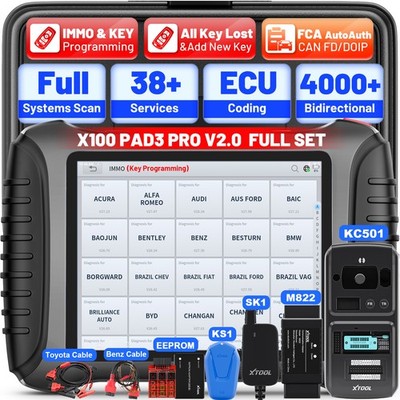 XTOOL X100 PAD3 SE V2.0 KC501 KS1 SK1 M822 IMMO Key Programmming Diagnostic Tool