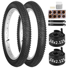 2 Pack Bike Tires and Inner Tubes 16 x 2.125 Inch Heavy Duty Replacement