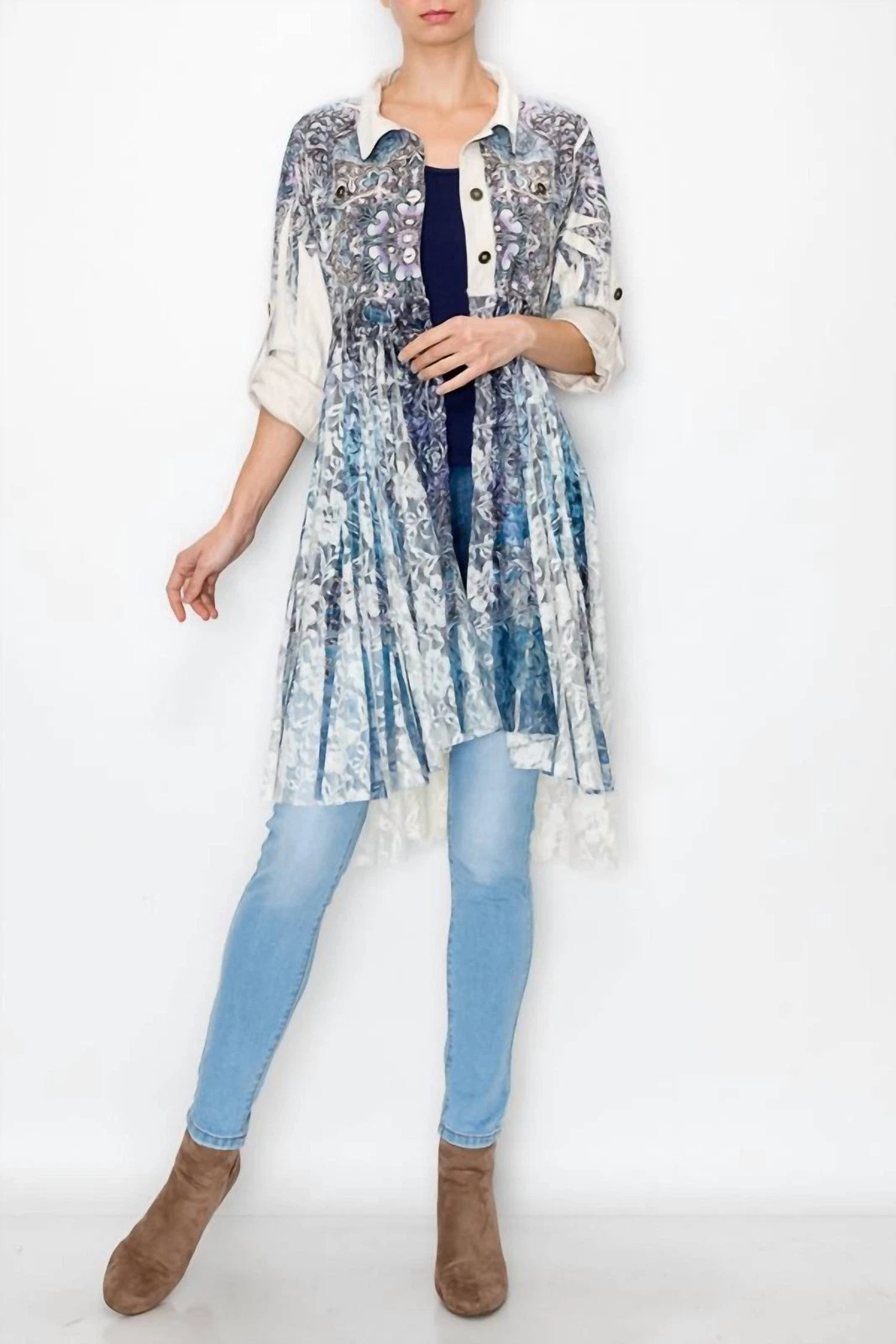 Origami Sueded Lace Duster Kaleidoscope