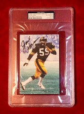 Jack Ham Gem Pittsburg Steelers  1988 HOF Signed Goal Line Art Card PSA/DNA