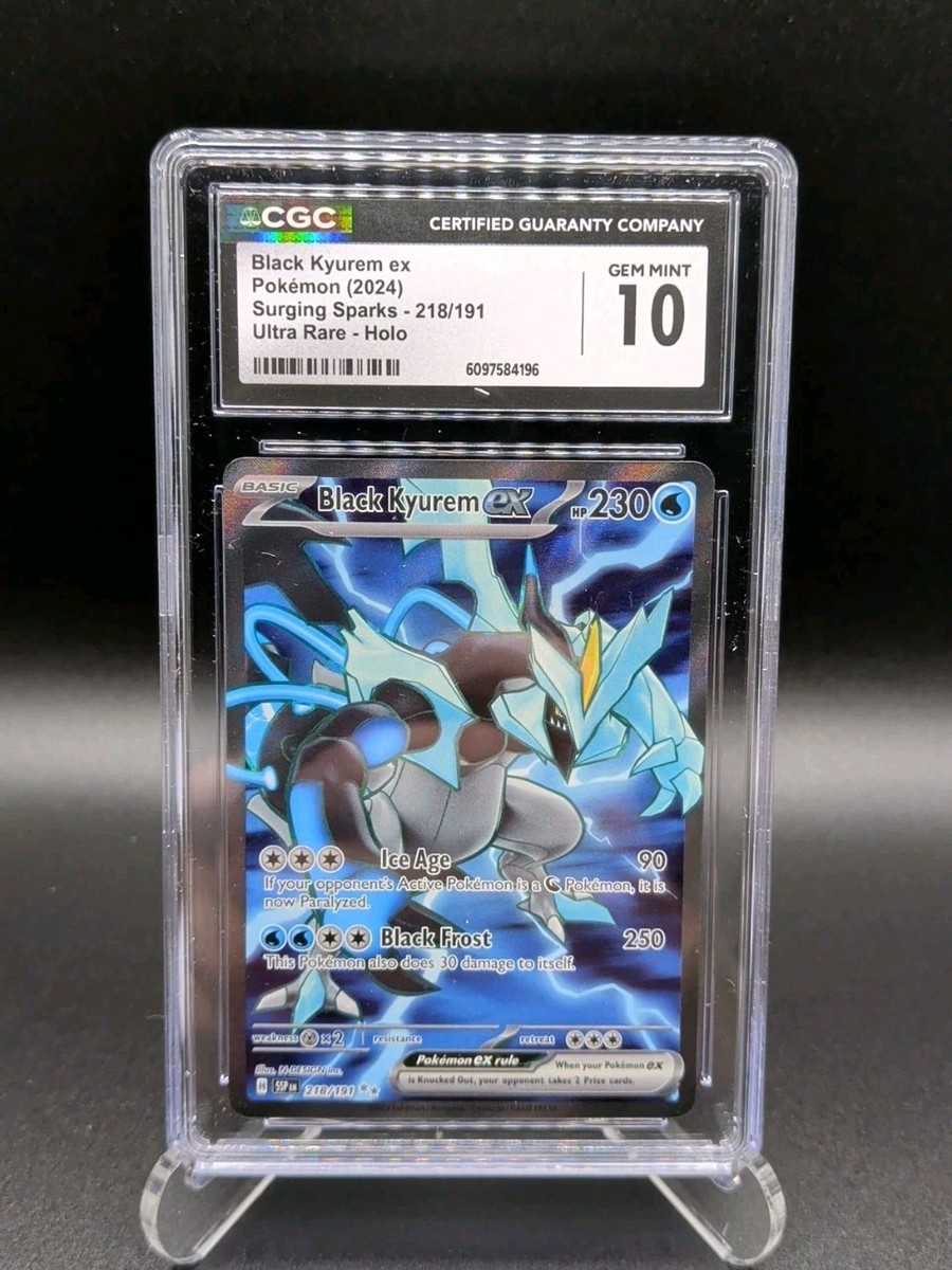 CGC Gem Mint 10 Black Kyurem ex 218/191 Sv08: Surging Sparks Holo CGC Gem Mint 10 Black Kyurem ex 218/191 Sv08: Surging Sparks Holo