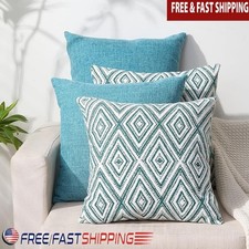 Geometric Pattern Polyester Pillow Covers Set of 4 Decorative Cushion Cases New