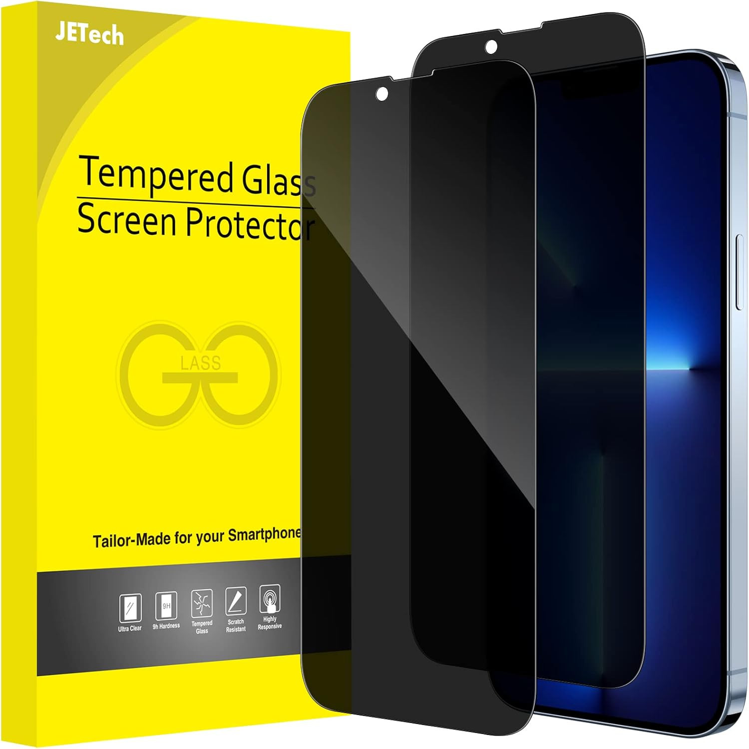 iPhone 13 Pro Max с защитным стеклом для приватной сферы, комплект из 2-х дисплеев для защиты от шпионажа