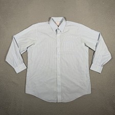 Brooks Brothers Shirt Mens 16.5 34 Blue Plaid Madison Button Down Supima Cotton