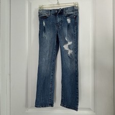 Girls Jordache Girlfriend Distressed Straight Leg Jean Size 7