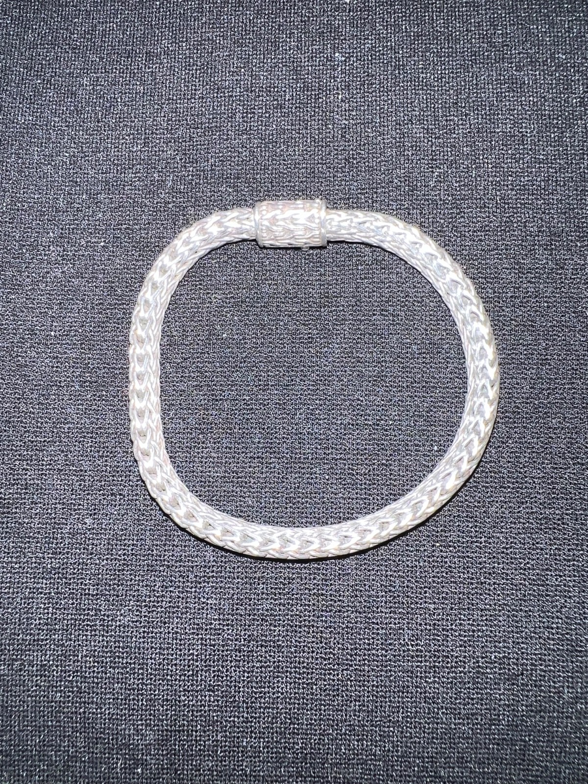 sterling silver herringbone pattern bracelet - image 3