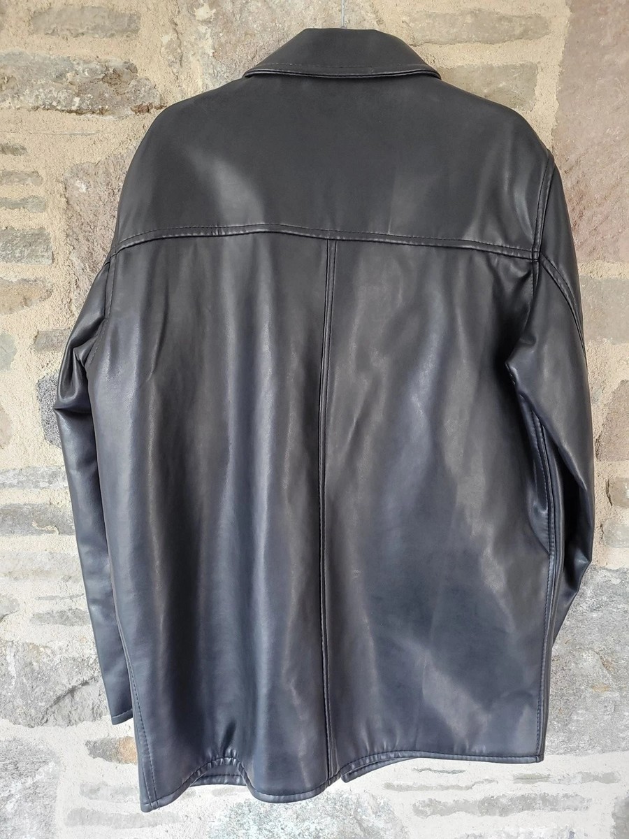 Reportage RGA Faux Leather Jacket Mens L Black Made in Italy New