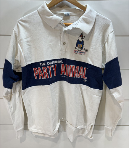Vintage Bud Light Spuds Mackenzie The Original Party Animal Polo Shirt XL RARE