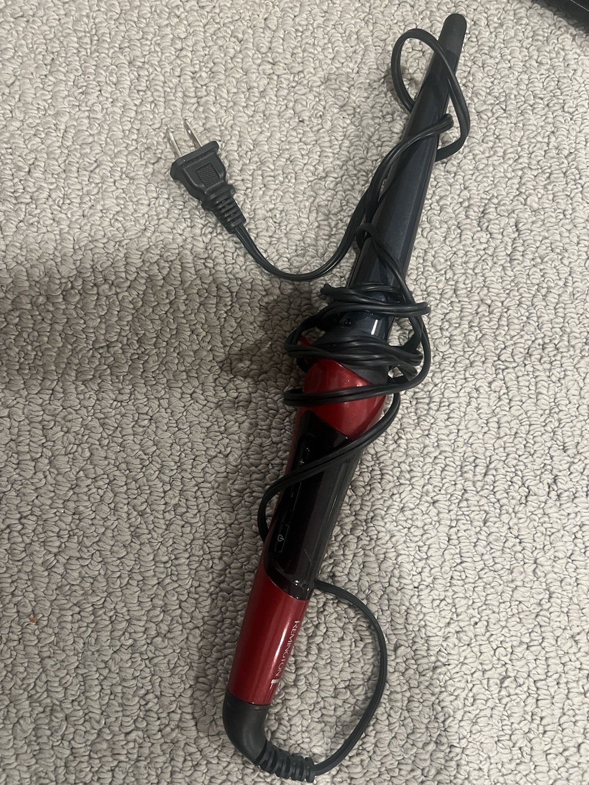 Remington Adjustable Heat Electric Curling Wand Black Red CI-96W7