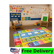 Vibrant 5x7 Educational Play Rug for Kids - Alphabet, Seasons, Days of the Week