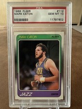 1988-89 Fleer Mark Eaton 112 Psa 10 Gem Mint Utah Jazz Nba Set Break