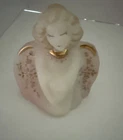 Fenton Burmese Guardian Angel Hand Painted Gold Relief Flowers - SIGNED (B)