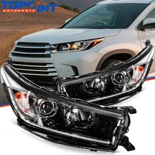 Headlights Assembly For 2017-2019 Toyota Highlander Projector Pair Black Housing