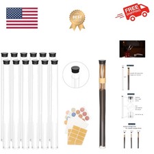 Clear Plastic Tube with Black lid, 12 Pack, Storage Holder for 8-10 inch Ince...