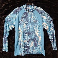 Habit Size Medium Blue And White 1/4 Zip Hoodie