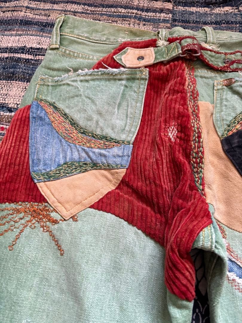 USED KAPITAL RASTA PATCHWORK DESIGN STRAIGHT DENI… - image 16