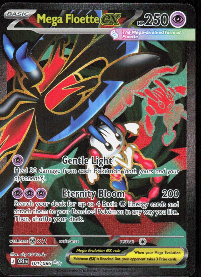 Mega Floette ex 101/086 Holofoil Ultra Rare Chaos Rising NM Pokemon
