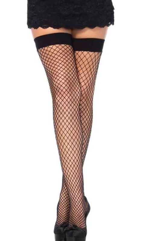 10 Pairs of Black Thigh High Fishnet Stockings - Leg Avenue (Quality!)