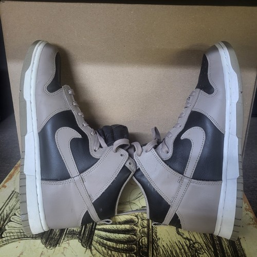Size 7 Wmns - Nike Dunk High Moon Fossil Shoes - Brown/Blk/Wht Sneakers - Picture 17 of 24