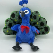 New Peacock Stuffed Animal Floppy Pal Plush 15.5” Tall Blue Green Soft NWT