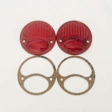 1pair Ford Model A Tail Light Glass Lenses With Gaskets- 1928-1931