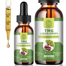 Betaine Anhydrous Trimethylglycine (TMG) 1000MG Liquid Drop Non-GMO 60ML